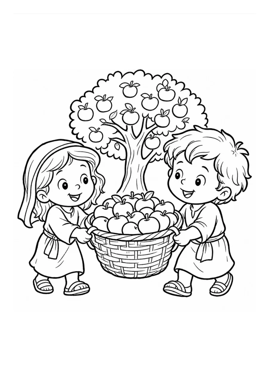 Ecclesiastes 4:9 coloring page worksheet for kids — preview